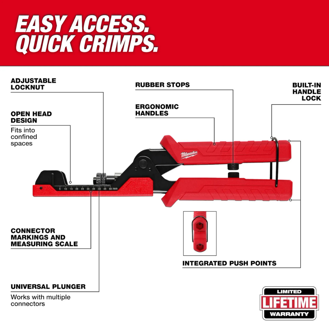 Milwaukee Extended Reach Compression Coax Crimper from GME Supply